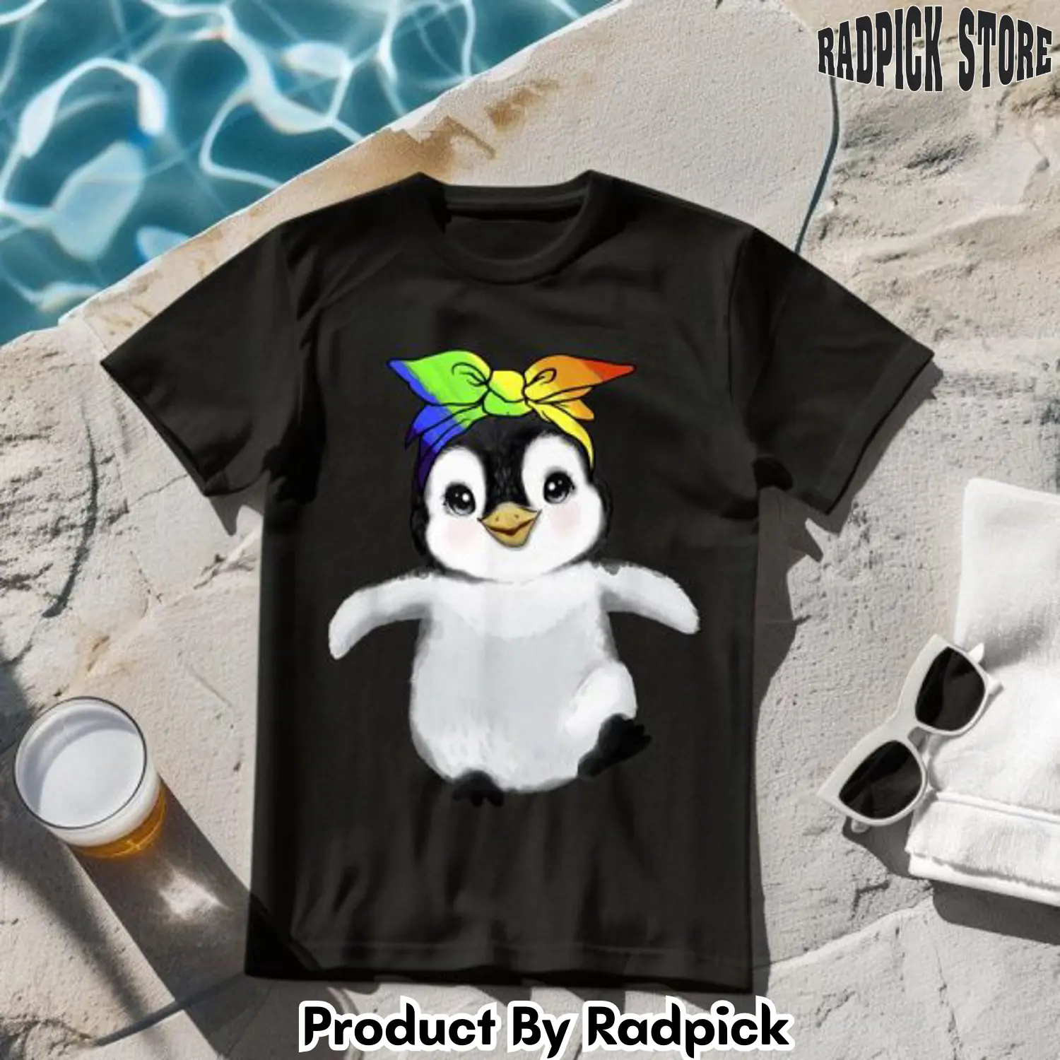 Lgbtq penguin with rainbow tshirt rp2638212